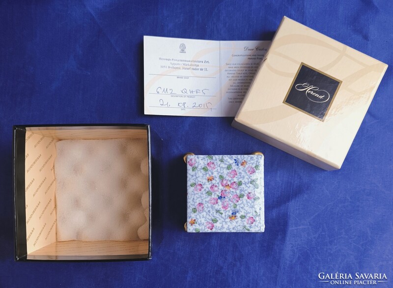 Ritka, Herendi fedeles dobozka. Új, eredeti dobozában. Hibátlan gyűjtői porcelán.