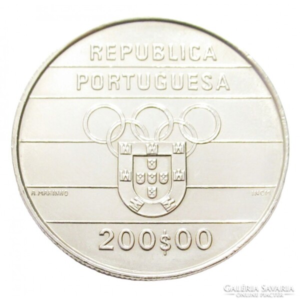 Portugália,200 escudos 1992 - Barcelona olimpiai játékok aUNC+ nikkel