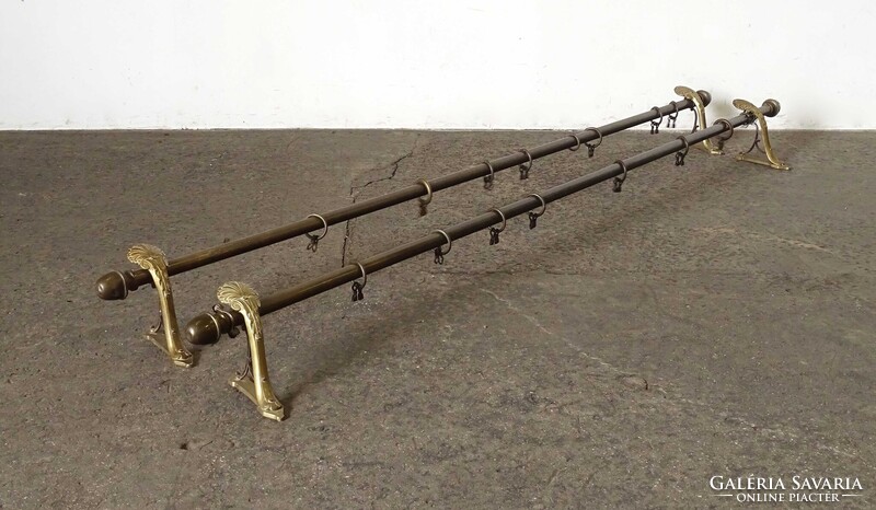 1X562 Antik szecessziós réz függönytartó karnis pár 230 cm