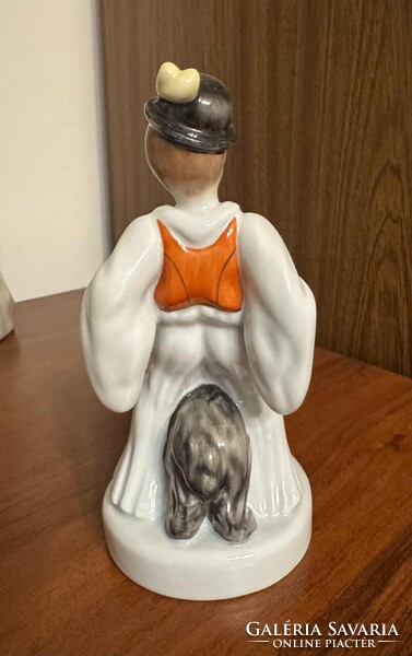 Herendi porcelán fiú puli kutyával