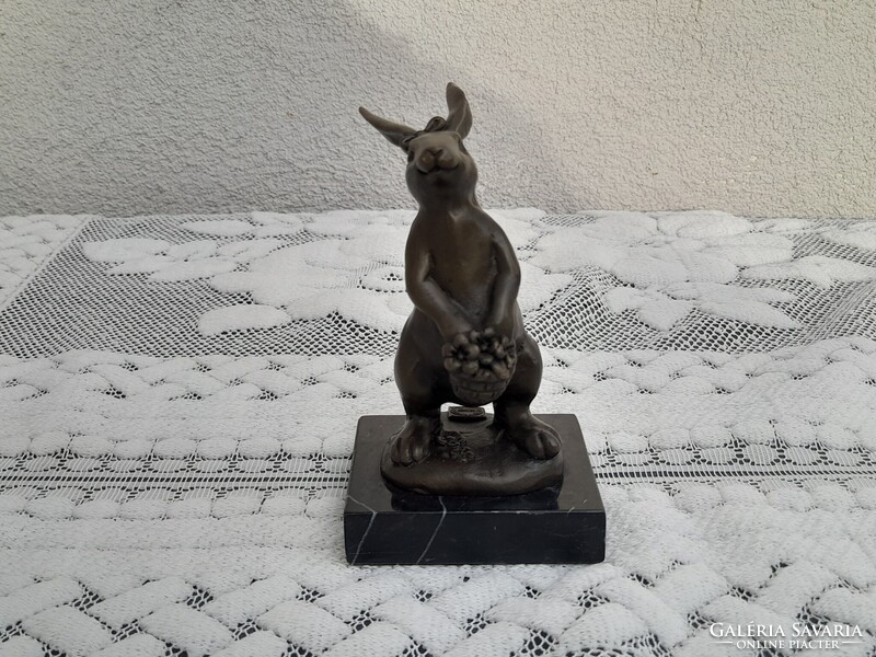 1,-Ft Gyönyörű Antik Francia Milo nyúl bronz szobor