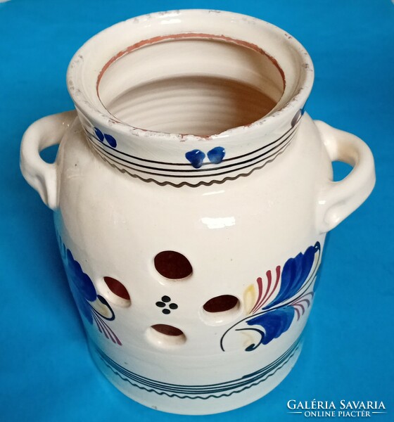 Mázas kerámia mécses , Fokhagyma tartó Hódmezővásárhely
