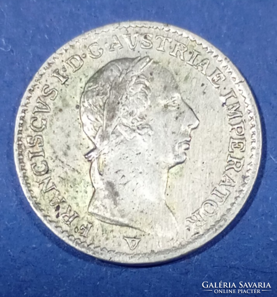 II .Ferenc (1792-1835) ezüst 900 finomságú 1/2 Líra  1822 V /Velence/ szép tartású