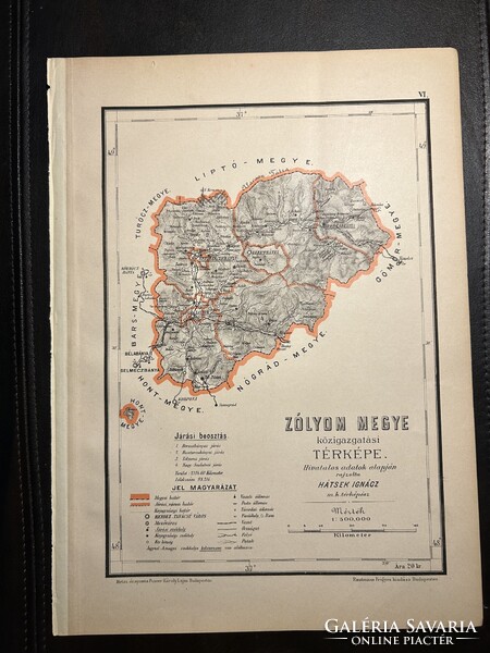 Zólyom vármegye térképe Hátsek 1880. A magyar szent korona országainak megyei térképei. Felvidék