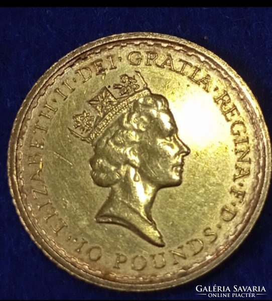 1987-es arany 0,1 unciás/3,4 g,917 finomságú/ angol 10 Font