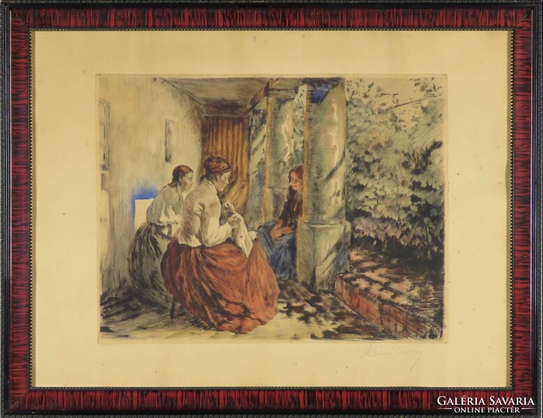 Révész Imre : "Tornácon"