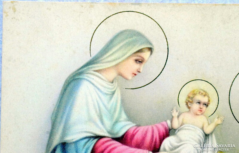 Szent Család - régi Karácsonyi üdvözlő képeslap