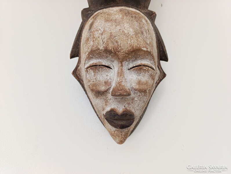 Afrikai maszk antik antilop patinás fa Kwele népcsoport Gabon africká maska D805 611 5602