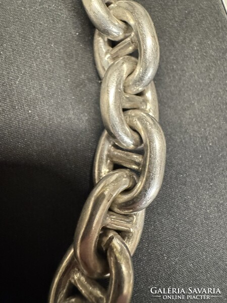 Egyedi ezüst nyaklánc,horgonylánc mintázattal