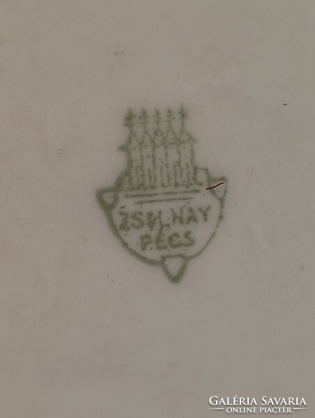 Retro Zsolnay porcelán mély tányér