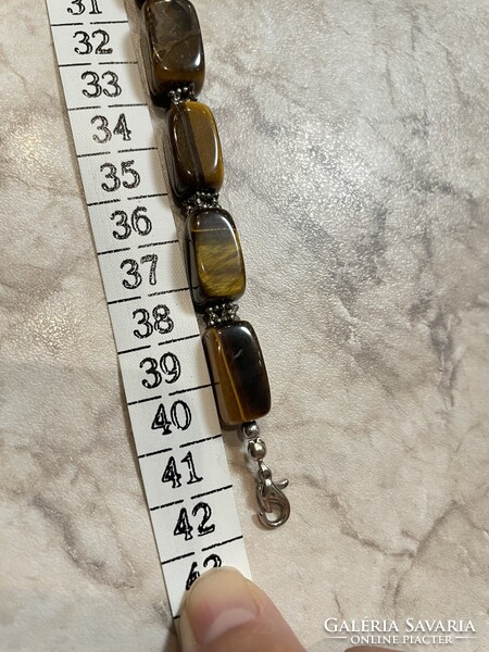 Tigrisszem ásvány gyöngysor egyedi nyakék antik ásványékszer