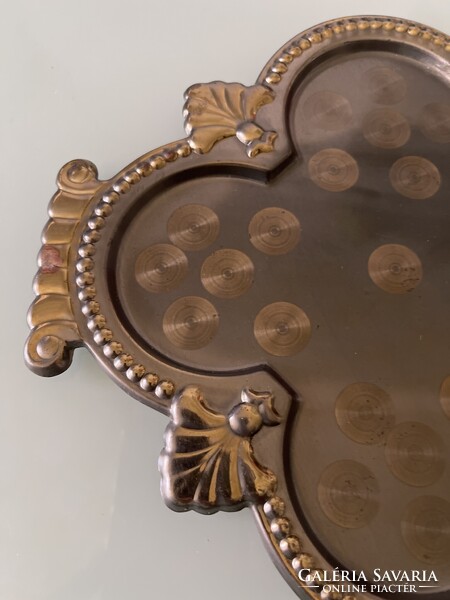 Különleges Art Deco két színű fém tálca.