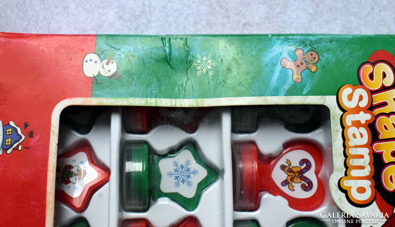 20 darabos  játék nyomda karácsonyi dekoráció  -  saját dobozában