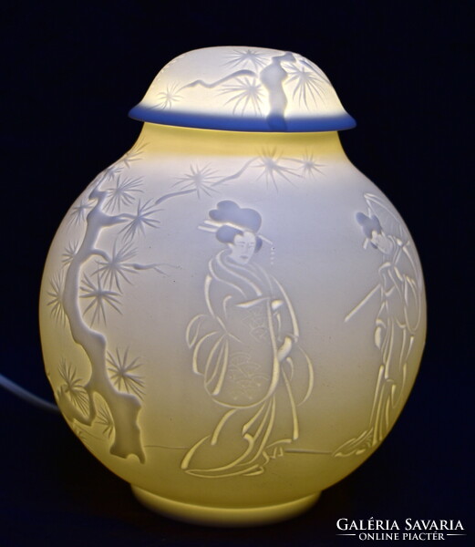 RITKASÁG ! JAPÁN MINTÁS HERENDI PORCELÁN GÖMB LÁMPA
