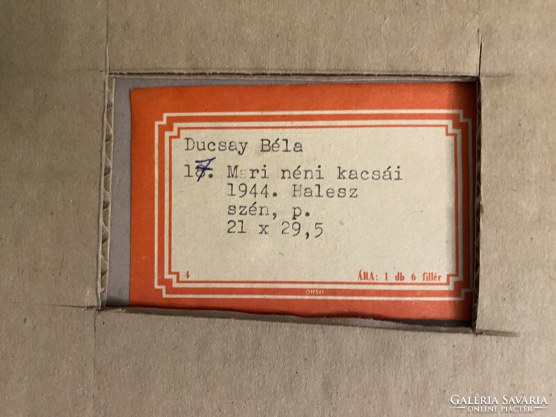 Ducsay Béla: Mari néni kacsái - szén, papír