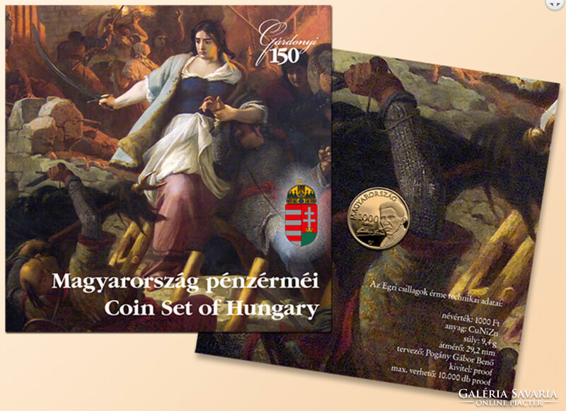 Magyarország Pénzérméi Forgalmi sor 2013 PP Egri Csillagok Gárdonyi 1000 Forinttal