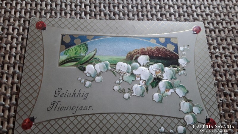 Antik dombornyomott Üdvözlő képeslap. 1911.