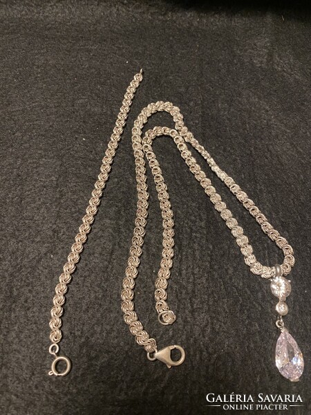 Ezüst szett kristállyal  925