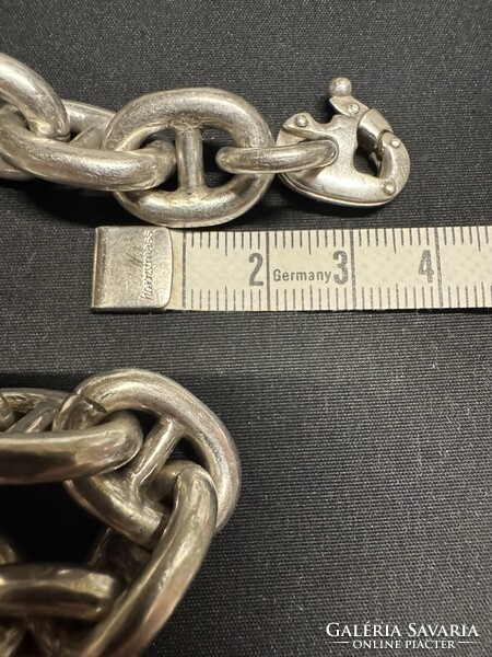 Egyedi ezüst nyaklánc,horgonylánc mintázattal