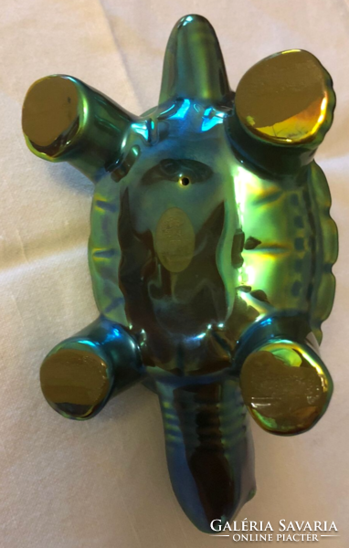 Zsolnay eozin teknős, gyönyörű hibátlan állapotban