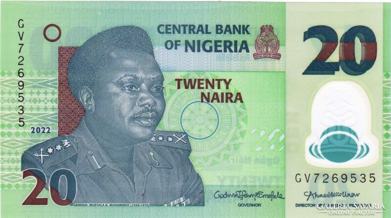 Nigéria 20 naira 2022 UNC