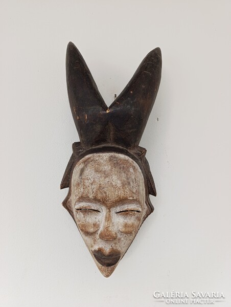 Afrikai maszk antik antilop patinás fa Kwele népcsoport Gabon africká maska D805 611 5602