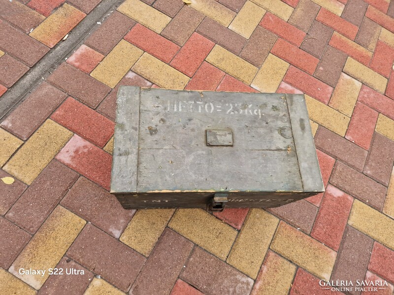 Régi katona láda antik katonai láda fa láda vintage régiség