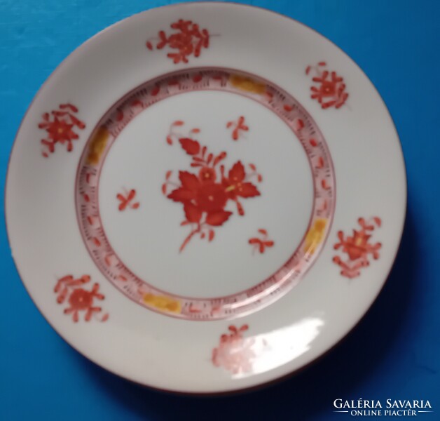 2 Herendi süteményes tányér , tégla színű Apponyi mintával