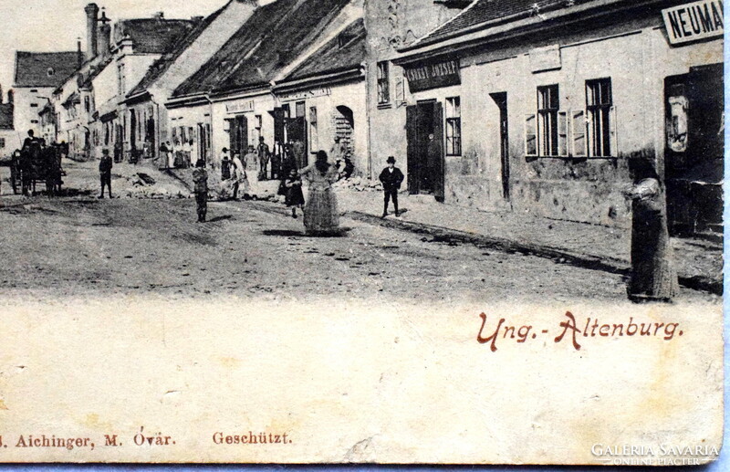 Magyaróvár /Mosonmagyarórvár - Magyar utca , üzletek , fogat - antik képeslap   1900 körüli