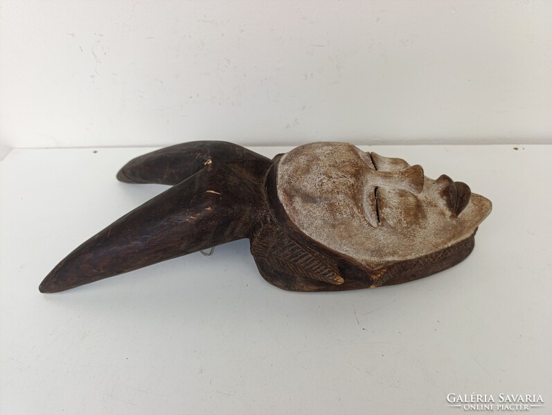 Afrikai maszk antik antilop patinás fa Kwele népcsoport Gabon africká maska D805 611 5602