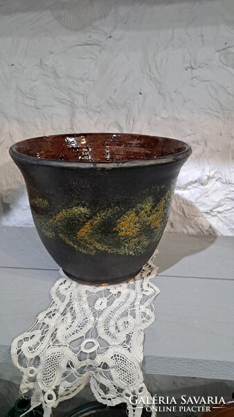 Nagyméretű kerámia kaspó mintával