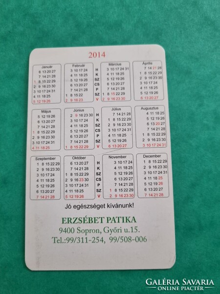 ERZSÉBET PATIKA SOPRON 2014. évi kártyanaptár - Kurkuma