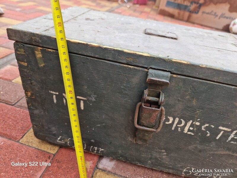 Régi katona láda antik katonai láda fa láda vintage régiség