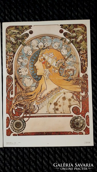 60x43cm 10 darabos Alfons Mucha plakát szett  reprodukció