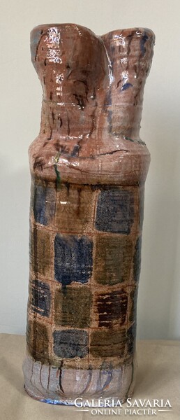 Geszler Mária - Ölelkező pár (nagy méretű kerámia váza)