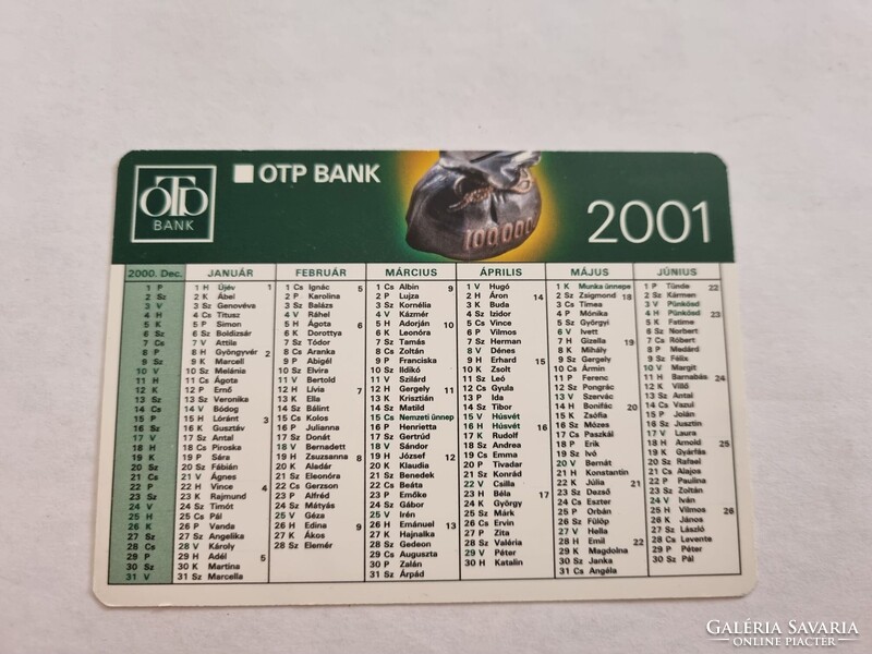 OTP BANK 2001. évi kártyanaptár - OTP TeleBANK Center