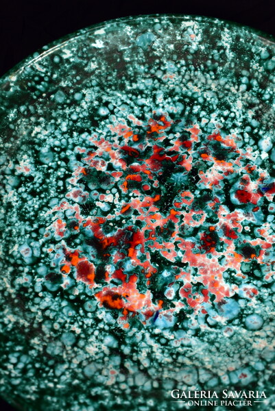 RETRÓ NAGY MÉRETŰ FESTETT KERÁMIA TÁL - FALIDÍSZTÁL