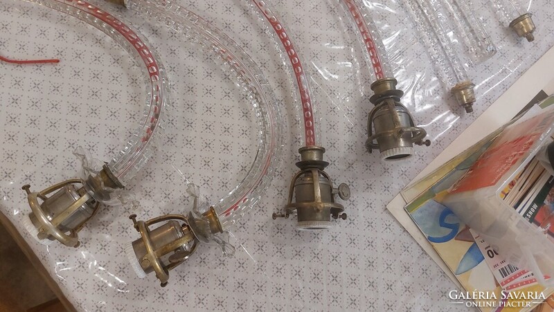 Retro üveg csillár alkatrészek