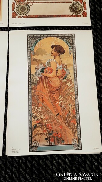 60x43cm 10 darabos Alfons Mucha plakát szett  reprodukció