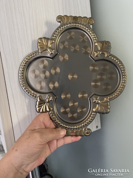 Különleges Art Deco két színű fém tálca.