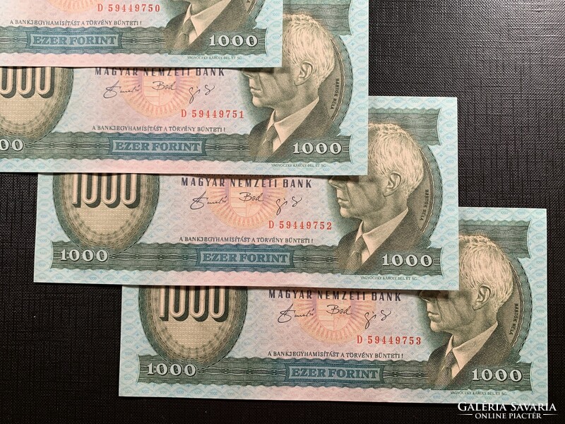 ***  GYÖNYÖRŰ 4-es sorszámkövető 1992-es “D” 1000 forint EF+ ***