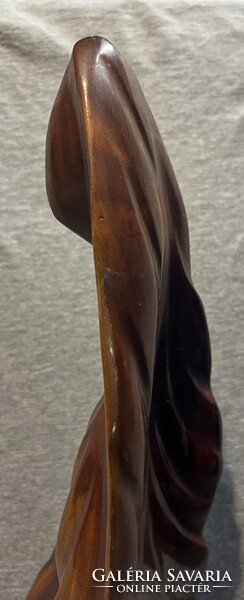 Nagyméretű régi  art deco fa szobor ! Anya gyermekével .