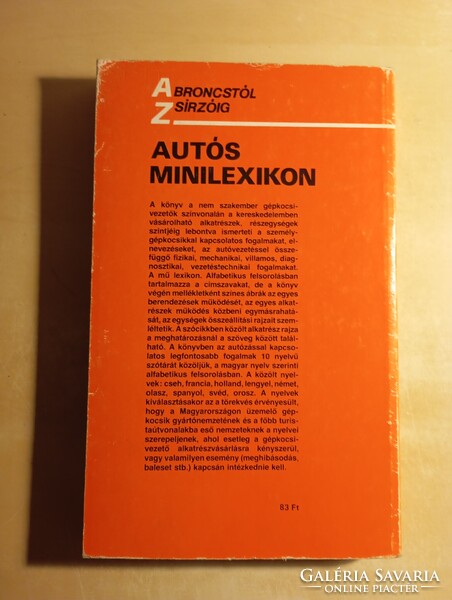 Hack Emil (szerk) Autós minilexikon és tíznyelvű szakszótár