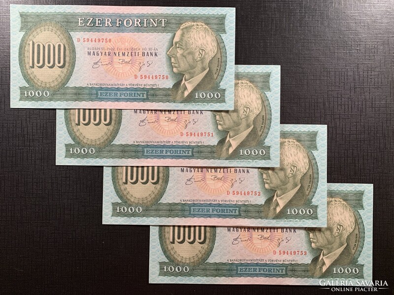 ***  GYÖNYÖRŰ 4-es sorszámkövető 1992-es “D” 1000 forint EF+ ***