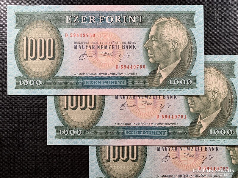 ***  GYÖNYÖRŰ 4-es sorszámkövető 1992-es “D” 1000 forint EF+ ***