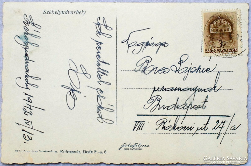 Székelyudvarhely - Küküllő gátja   régi képeslap  1942    jó fotó