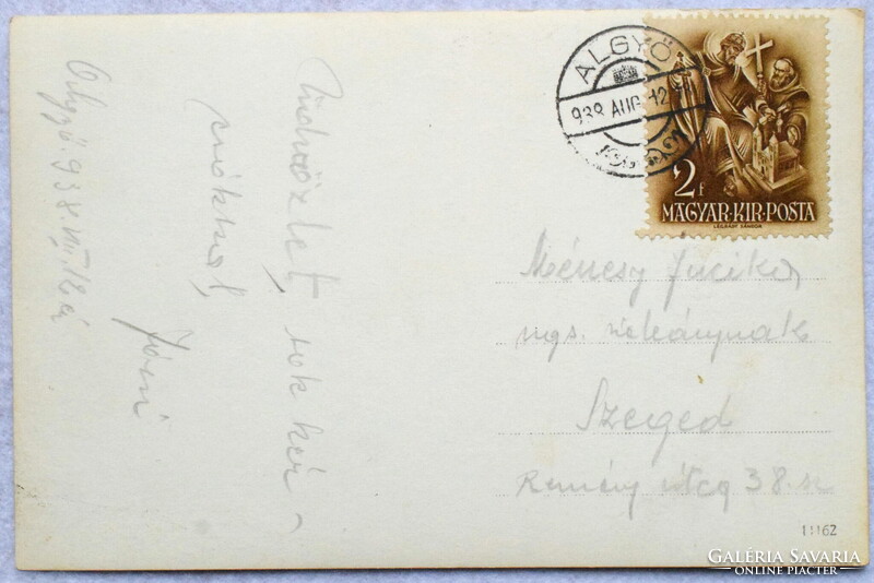 Algyő - Kulturház, Népház, Földműves szövetség köre , Algyői ifjusági egyesület- régi képeslap 1938