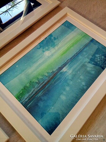 8 db új keretezessel grafika,akvarell