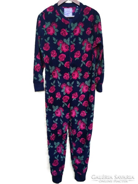 Meleg polár rózsa virág mintás minőségi női szabadidő ruha overall kezeslábas puha kényelmes