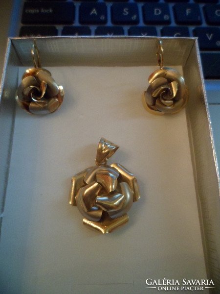 14K bicolor arany szett